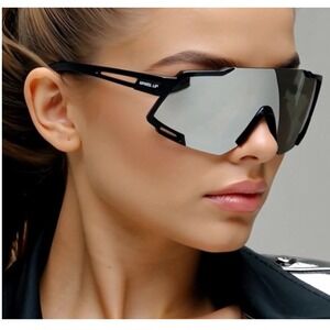 Cycling‎ Sunglasses Women Polarized Silver Mirror Lens Safety Running Shield New